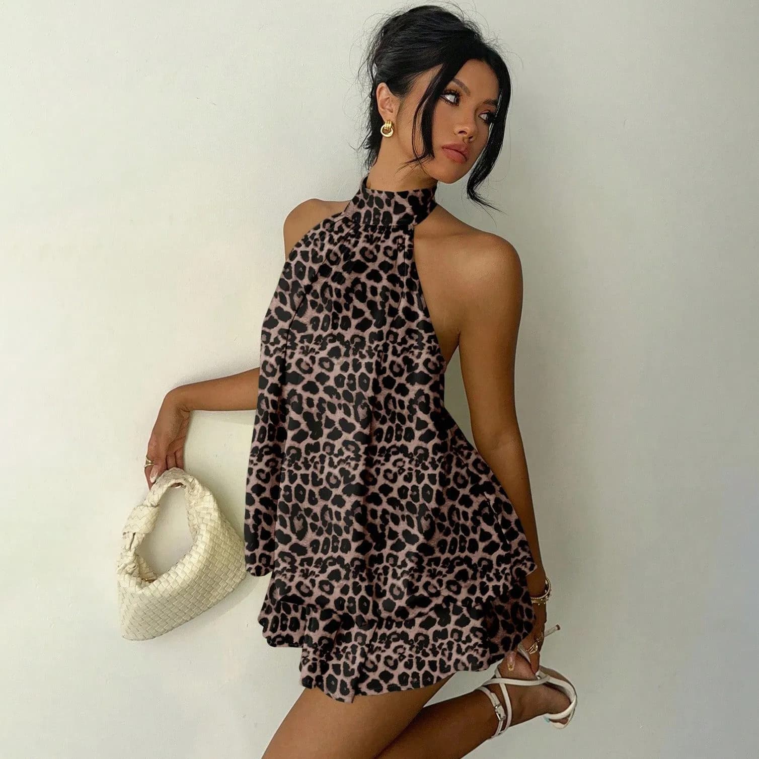 Backless Puffy Mesh Dress