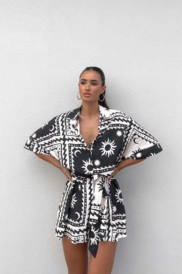 Geometric Lace-Up jumpsuit