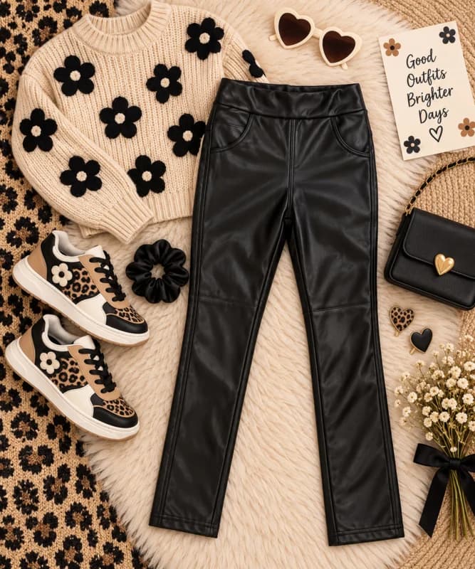 Lederlook legging